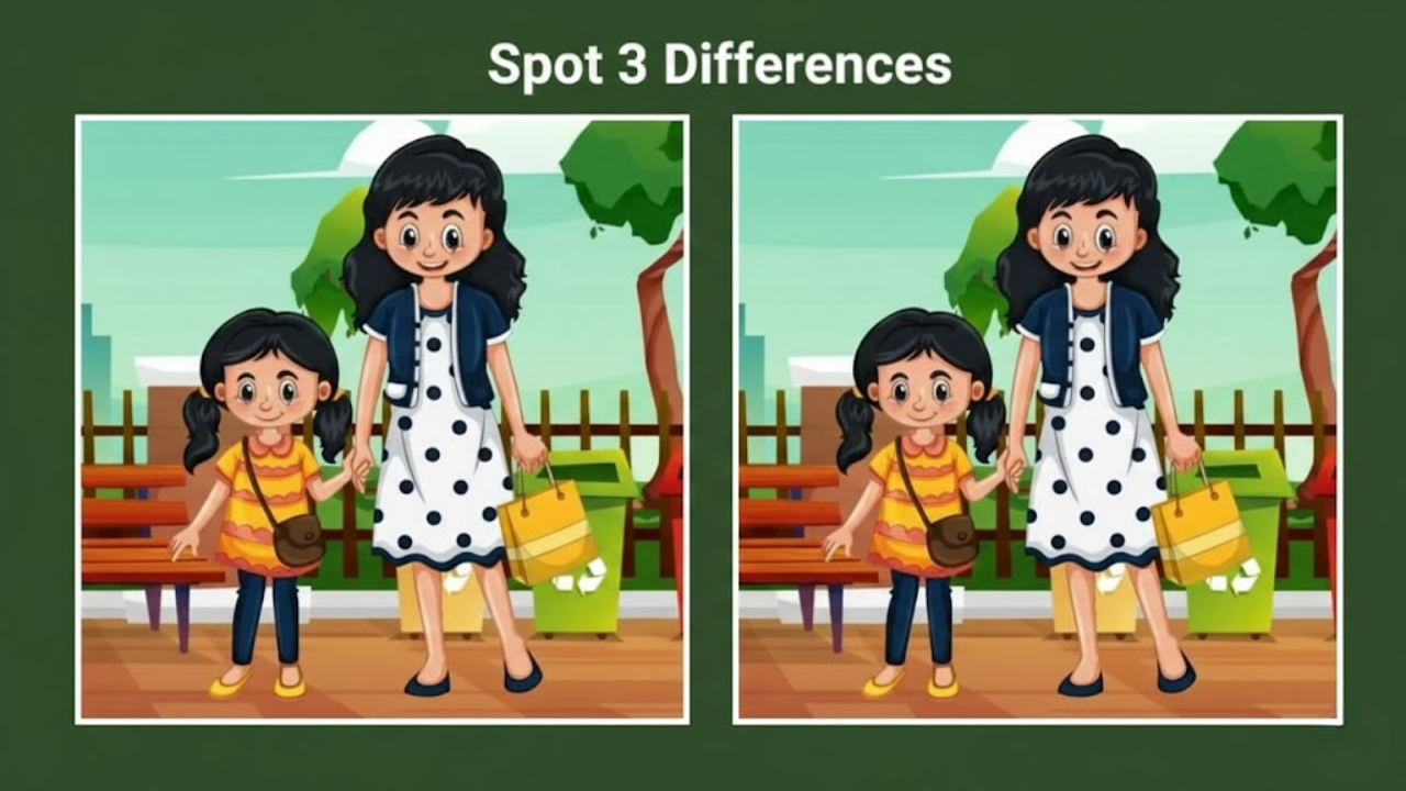 Encuentra las 3 Diferencias Madre e Hija en 11 Segundos