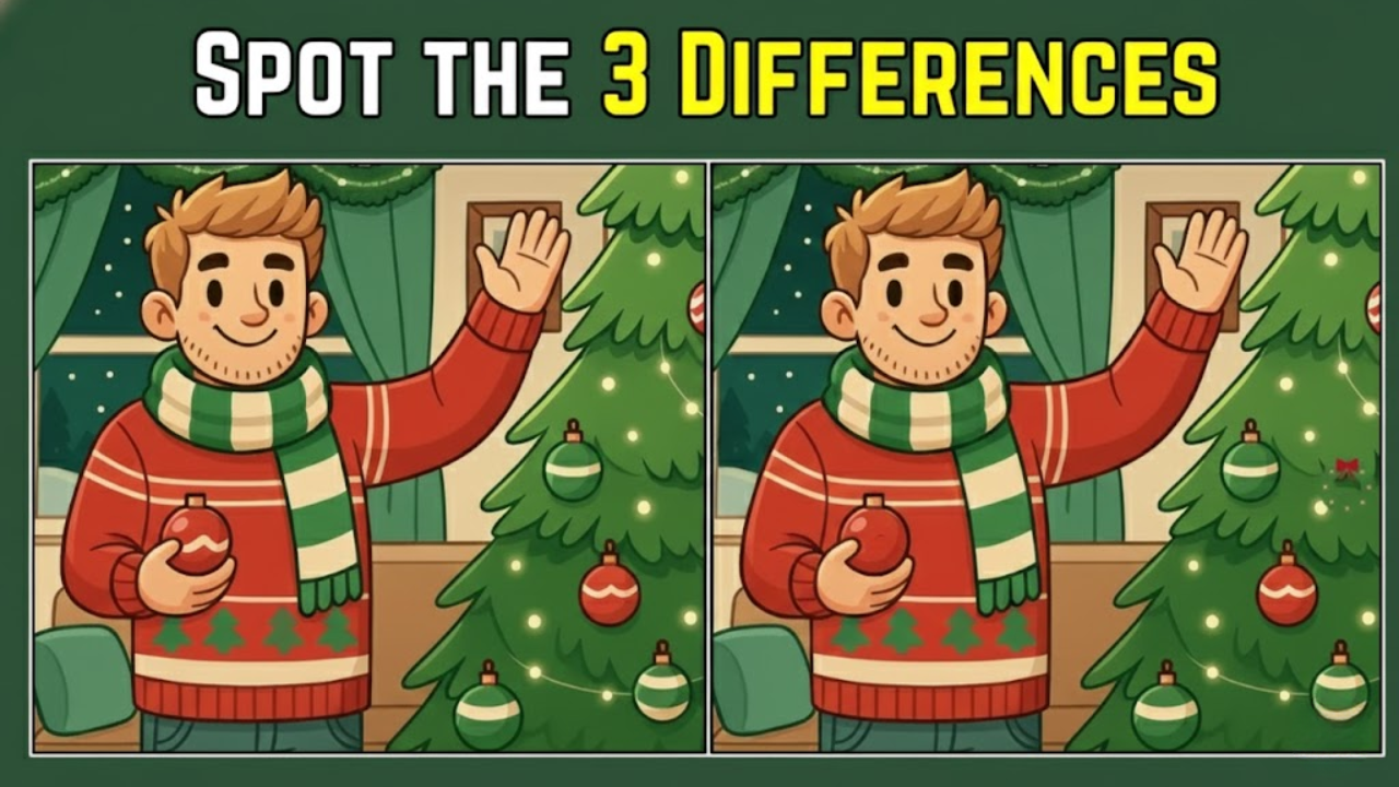 Encuentra las 3 Diferencias Navideñas en 9 Segundos
