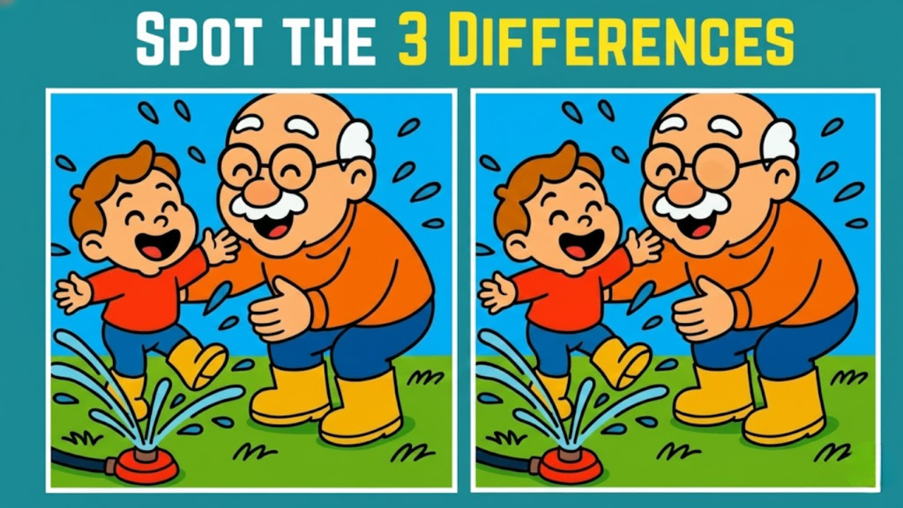 Spot the Difference Challenge: Can You Find 3 Hidden Changes in This Grandpa and Child Image